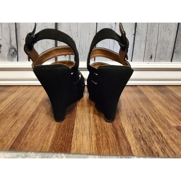 Qupid black tall wedges size 8 - Picture 3 of 5